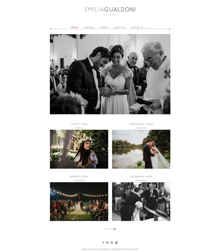 Pagina web de Emilia Gualdoni Fotografía de Córdoba, realizada por La Vuelta Web