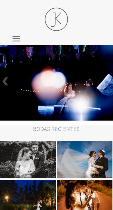 Web de fotografía versión móvil, Jonathan Korell, realizada por La Vuelta Web