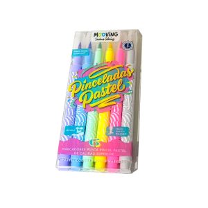Marcadores pinceladas pastel. Puntas pincel super soft Serious Coloring Mooving x 10 unidades