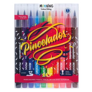 Marcadores Pincelados. Puntas pincel super soft Serious Coloring Mooving x 10 unidades