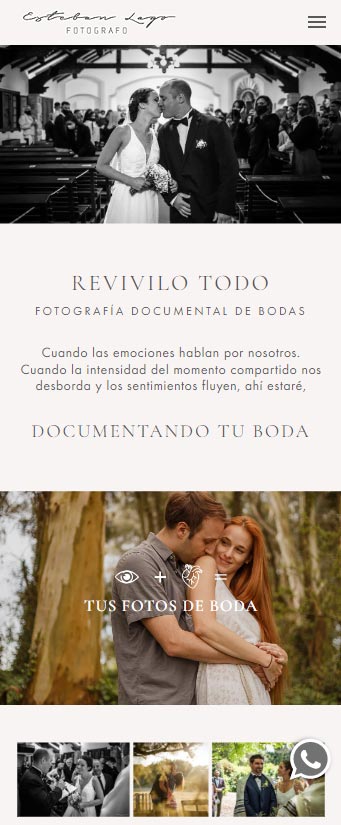 Mobile friendly responsive web design para Esteban Lago Fotógrafo. Desarrollo La Vuelta web
