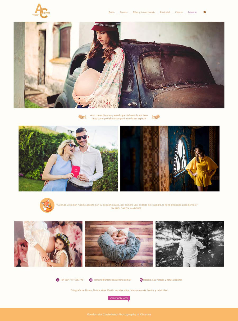 Website Photography & Cinema Antonela Castellano by La Vuelta Web.