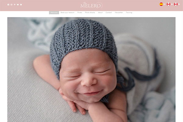 Portada web The Melero Newborn Photograpy diseño y desarrollo La Vuelta Web