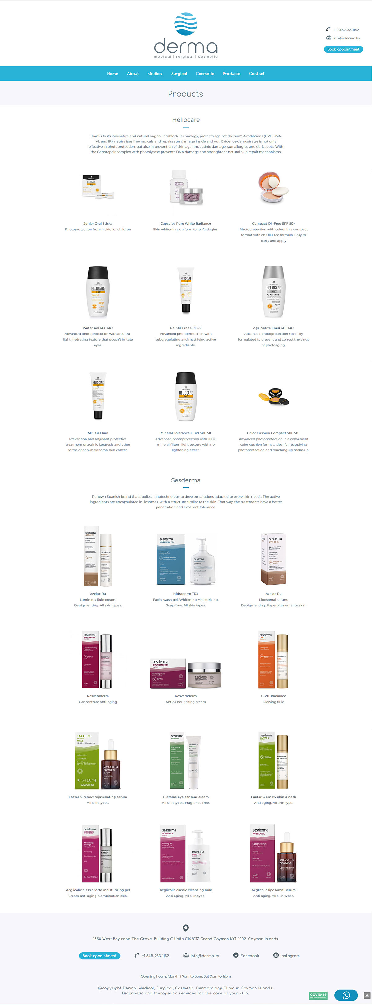 Products Derma dermatology web design and development lavueltaweb