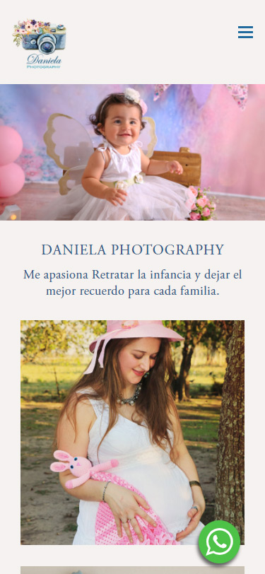 Responsive web design Daniela Maciel retratos infancia y familias realizada por La Vuelta Web