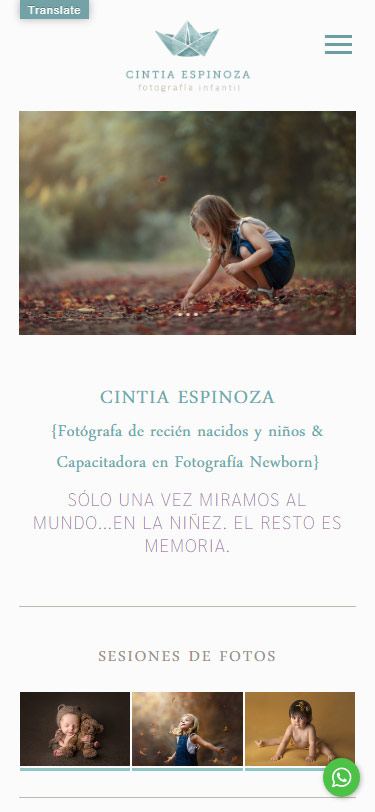 responisve web design realizado por La Vuelta Web para Cintia Espinoza