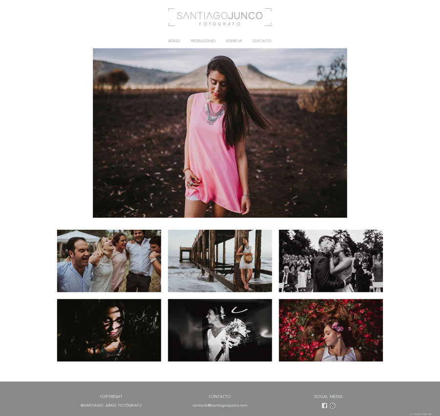 Web de fotografia realizada por La Vuelta Web para Santiago Junco
