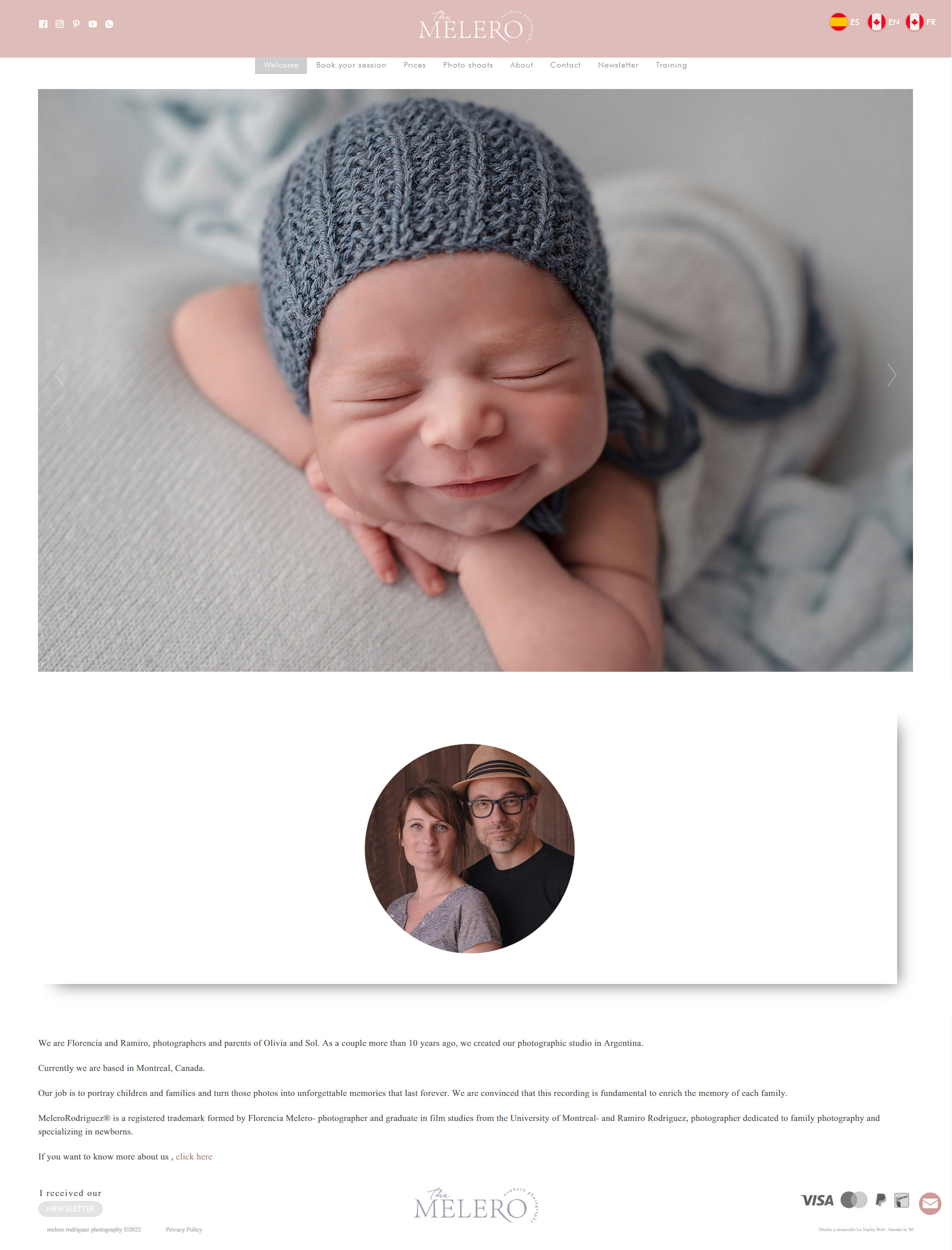 Website The Melero Newborn Photography Diseño y desarrollo personalizado La Vuelta Web