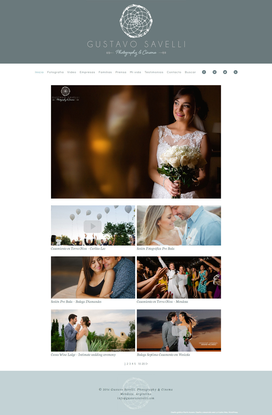 Página web de Gustavo Savelli Photography & Cinema diseñada y desarrollada por La Vuelta Web