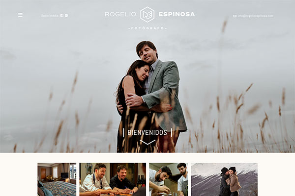 Portada web del fotógrafo Rogelio Espinosa de Ushuaia diseñado y desarrollado por La Vuelta Web