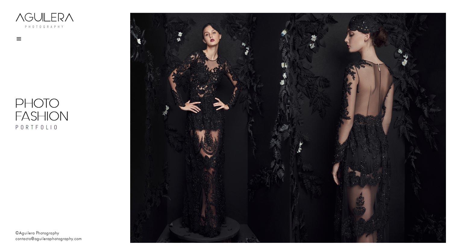 Fashion photography website Natalia Aguilera , sitio realizado por La Vuelta Web